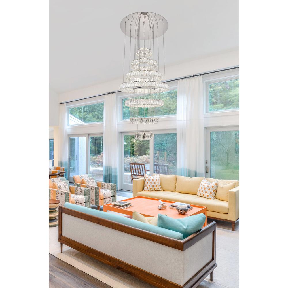 Monroe Integrated LED chip light Chrome Chandelier Clear Royal Cut Crystal. Picture 8