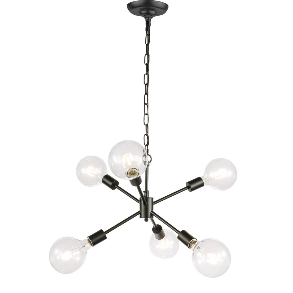 Nolan  6 light Black pendant. Picture 1