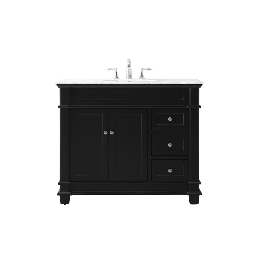 42 inch Single bathroom vanity set in black. Picture 1