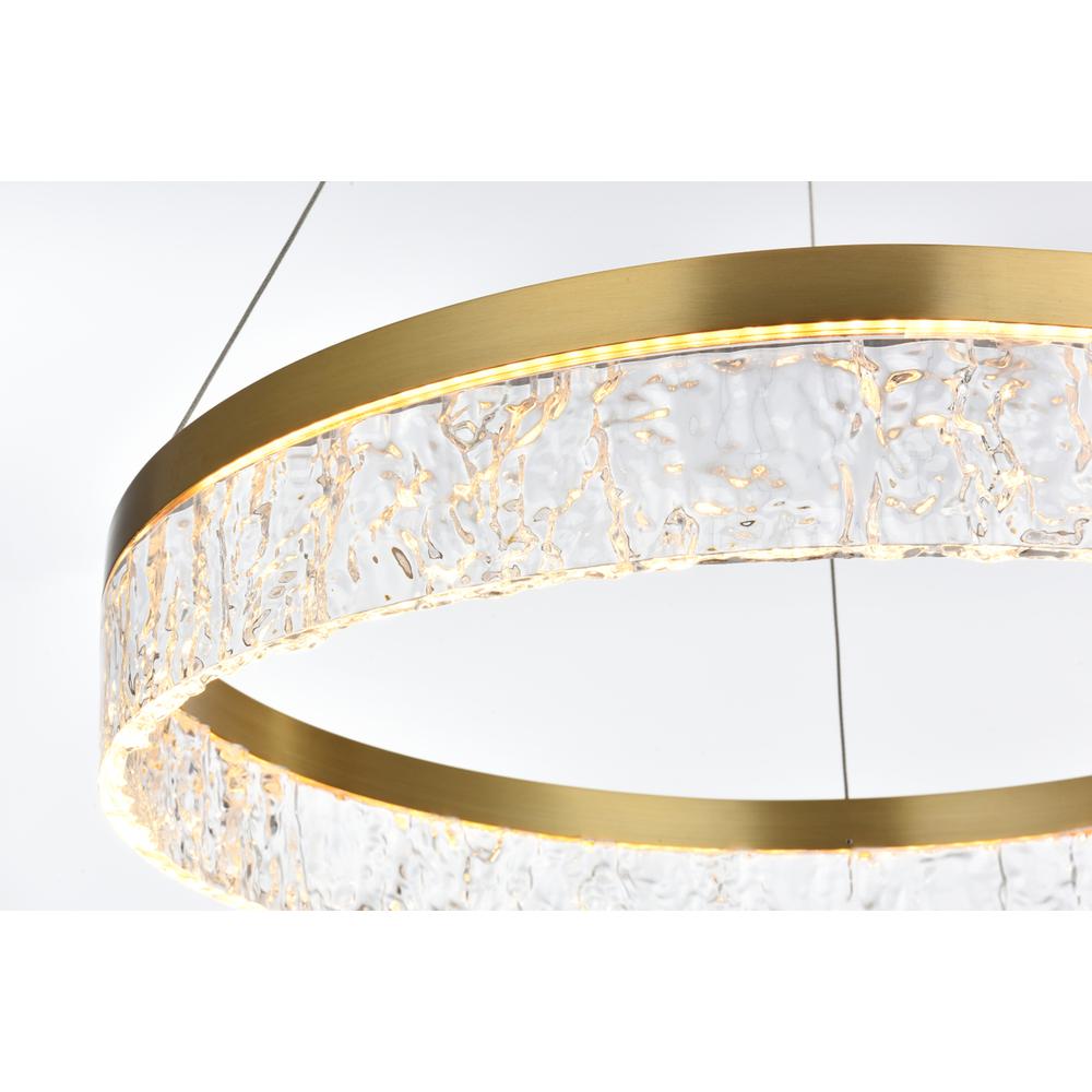 Linden 22 inch Adjustable LED chandelier in Satin Gold. Picture 5