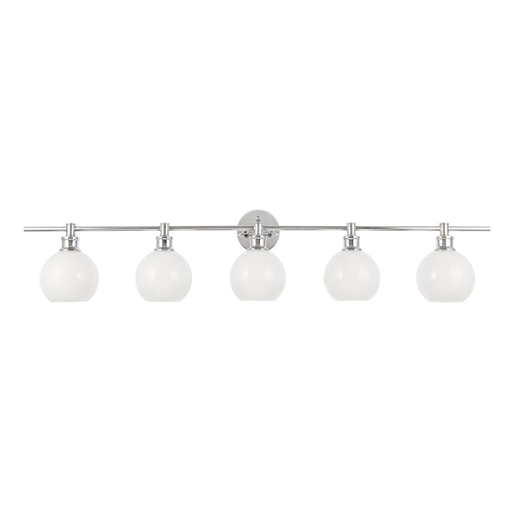 Collier 5 light Chrome and Frosted white glass Wall sconce. Picture 10