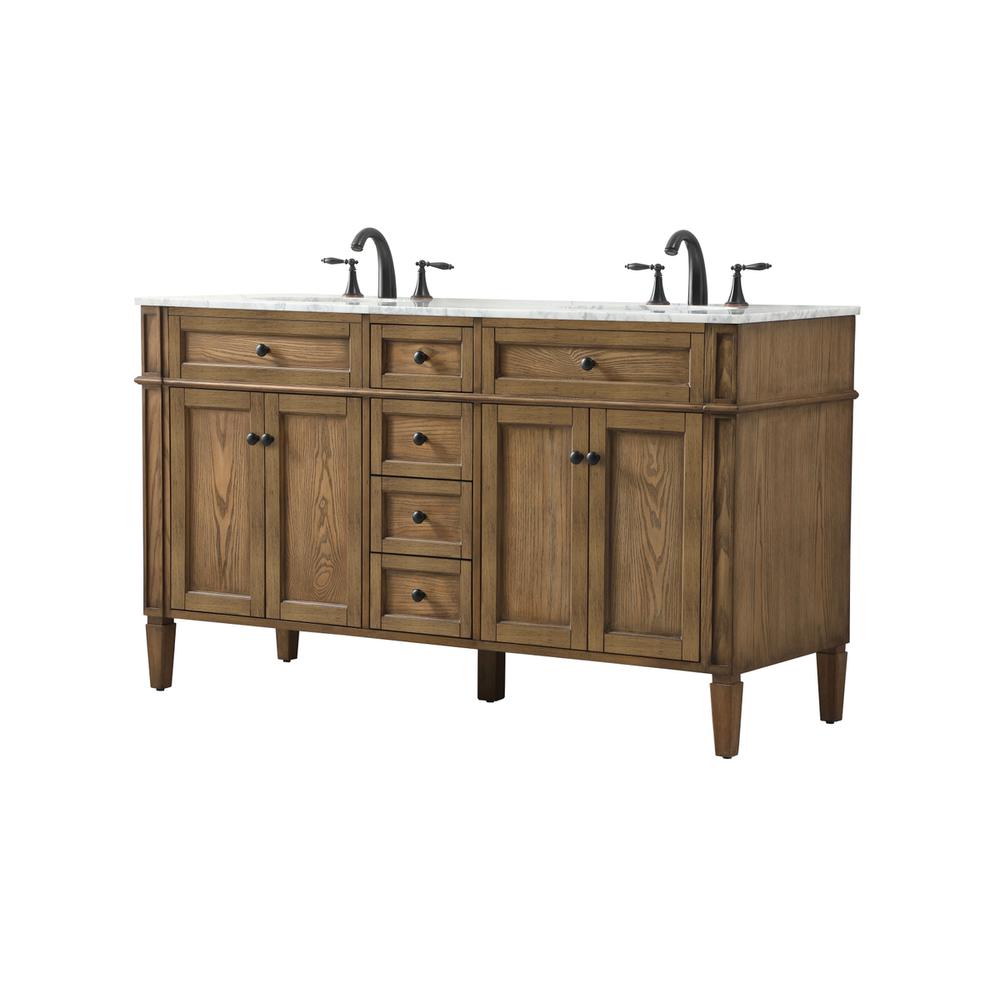 60 inch double bathroom vanity in driftwood. Picture 7