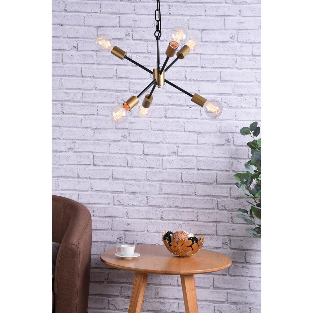 Nolan 6 Light matte black Pendant. Picture 8