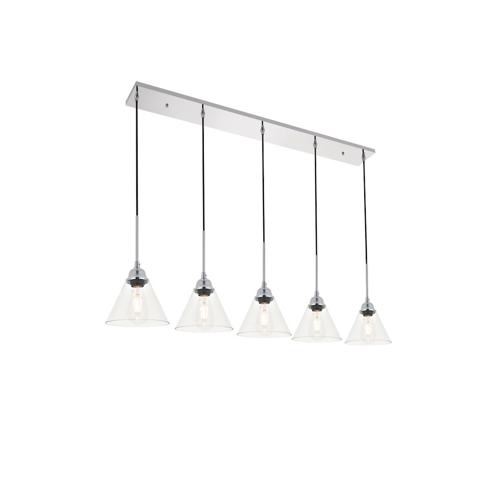 Histoire 5 Light Chrome Pendant. Picture 4