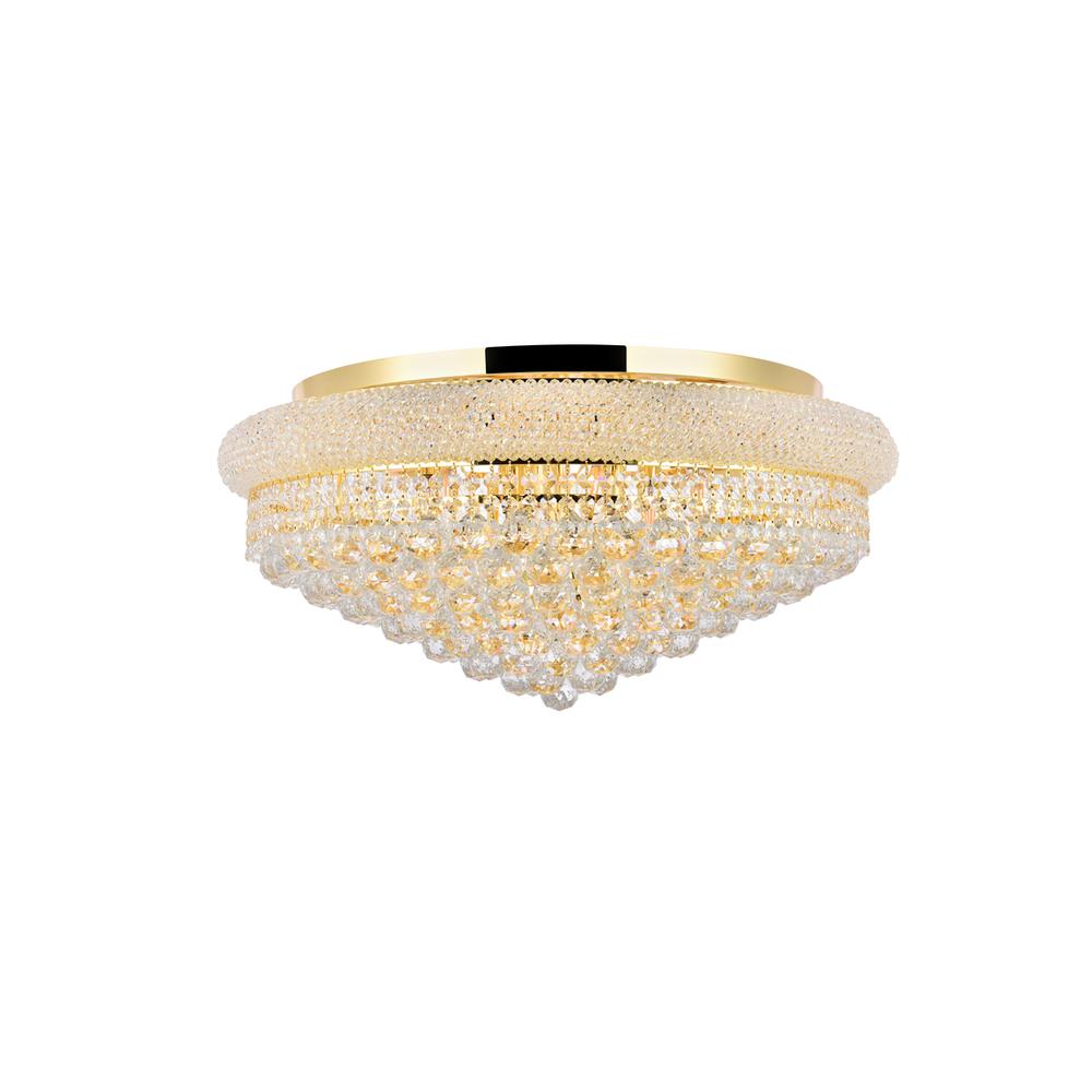 Primo 15 light Gold Flush Mount Clear Royal Cut Crystal. Picture 1