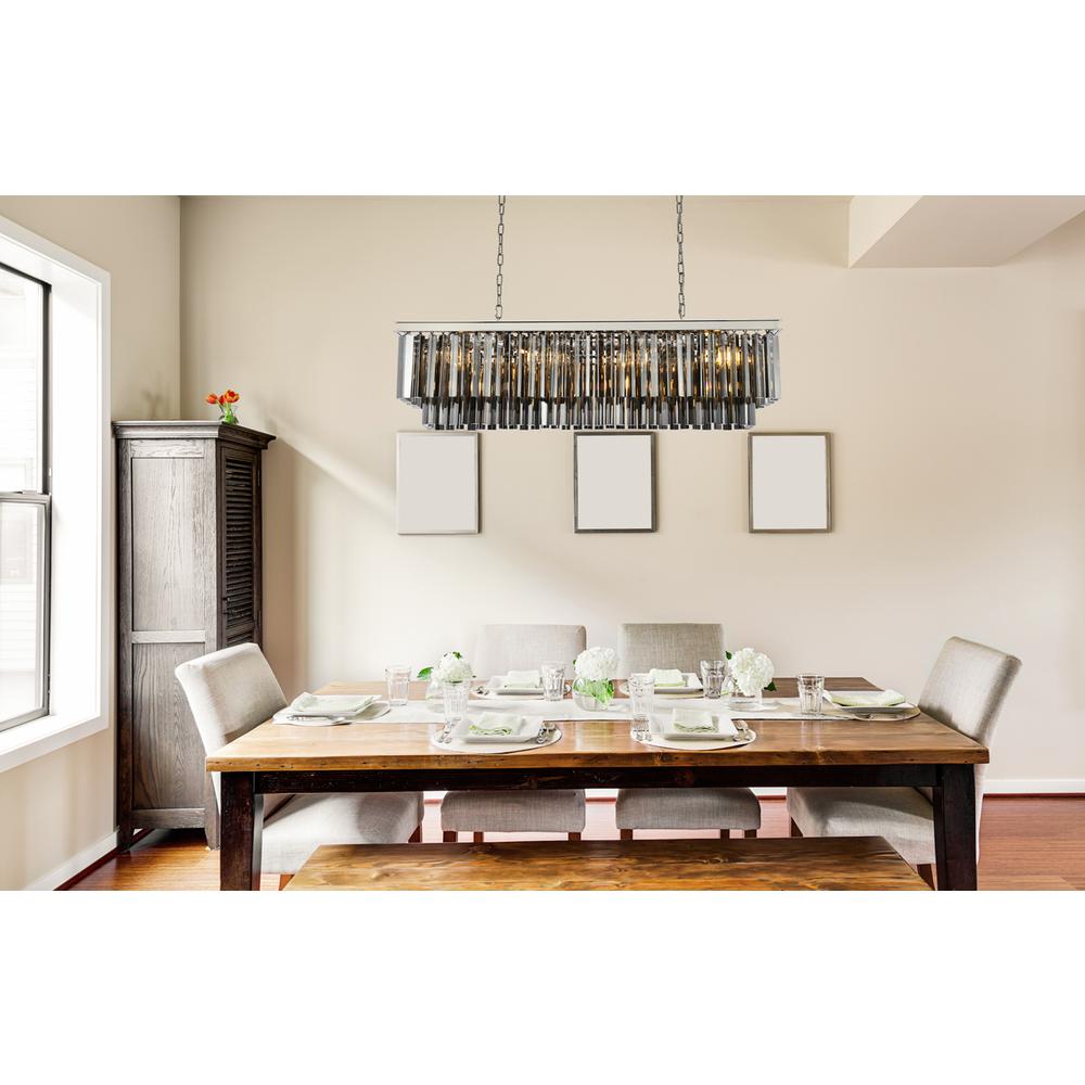 Sydney 12 light polished nickel Chandelier Silver Shade (Grey) Royal Cut Crystal. Picture 7