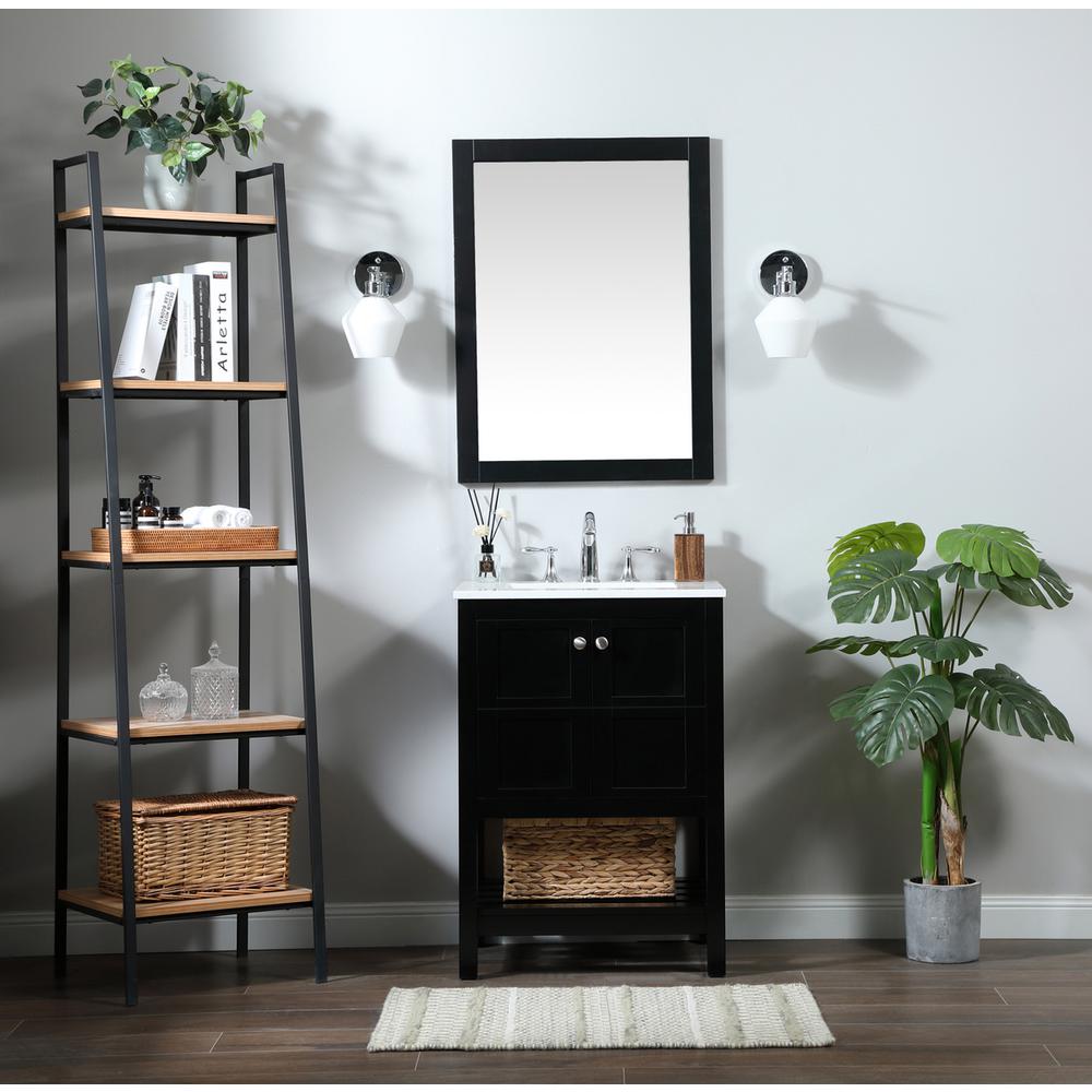 24 inch Single bathroom vanity in black. Picture 4