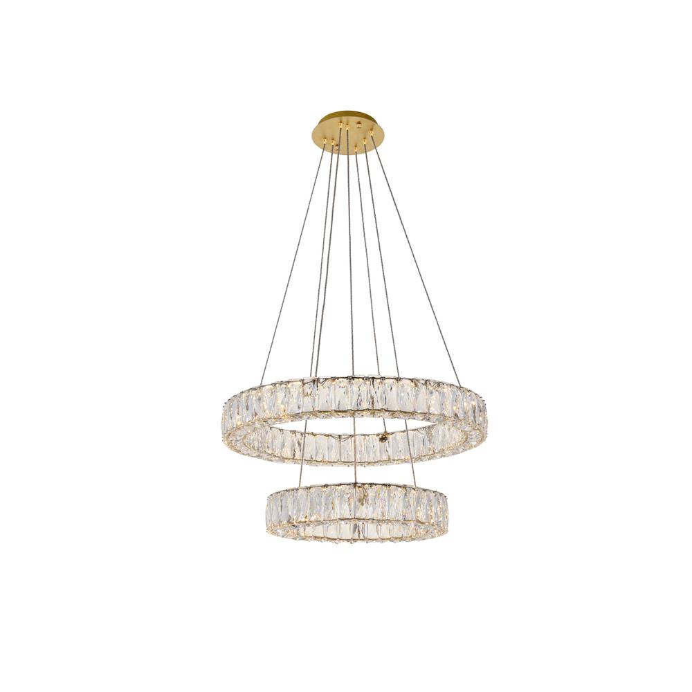 Monroe Integrated LED chip light gold Chandelier Clear Royal Cut Crystal. Picture 2
