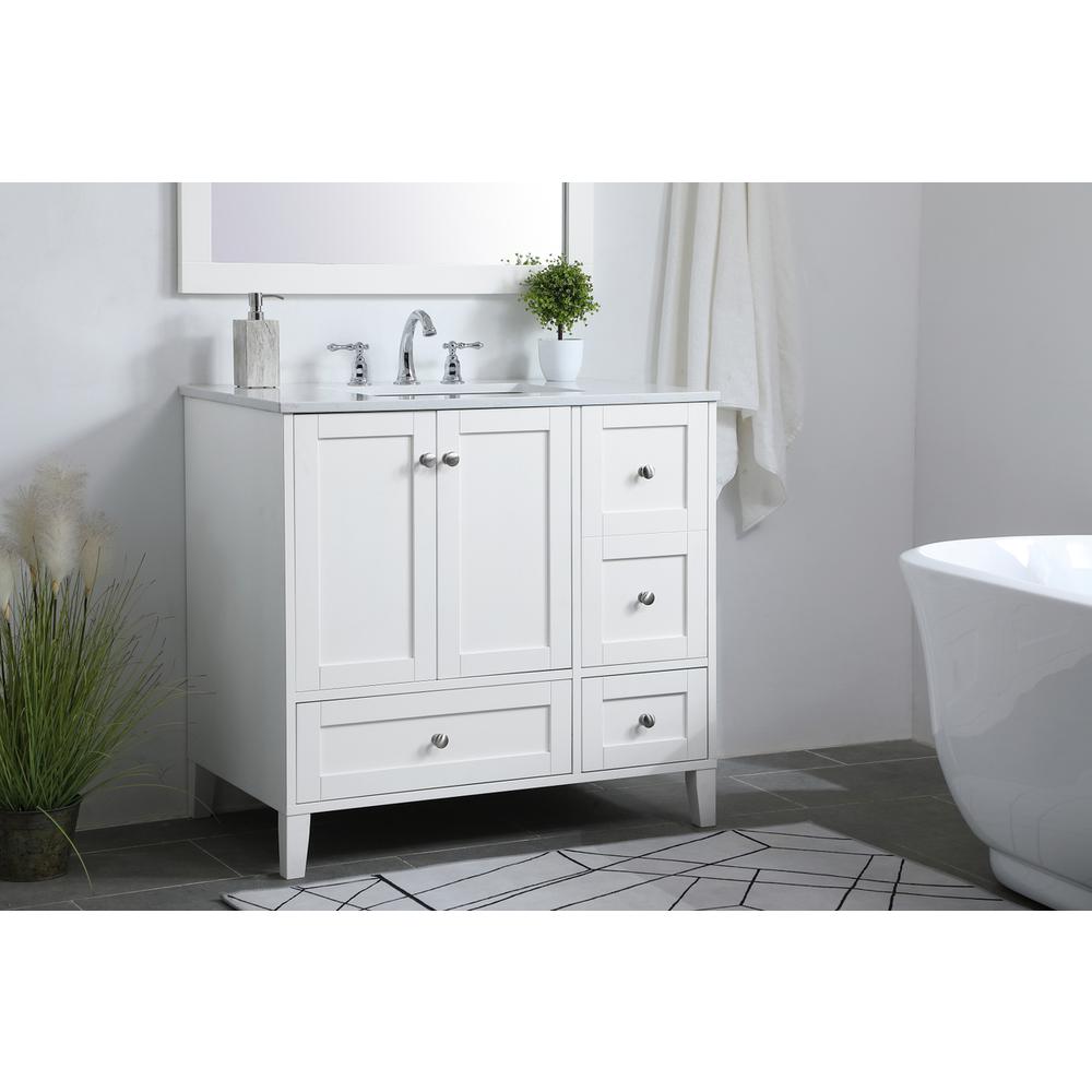 36 inch Single Bathroom Vanity in White. Picture 2