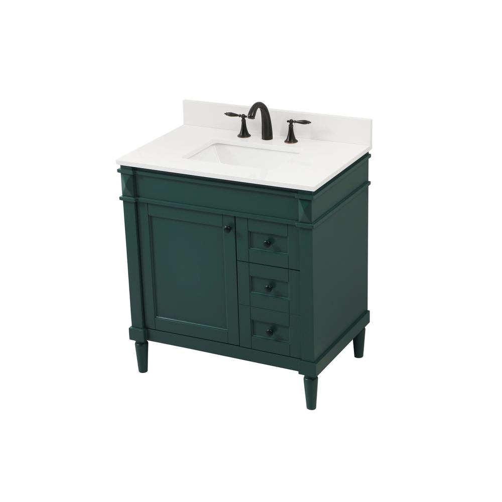 32 inch Single bathroom vanity in green with backsplash. Picture 8
