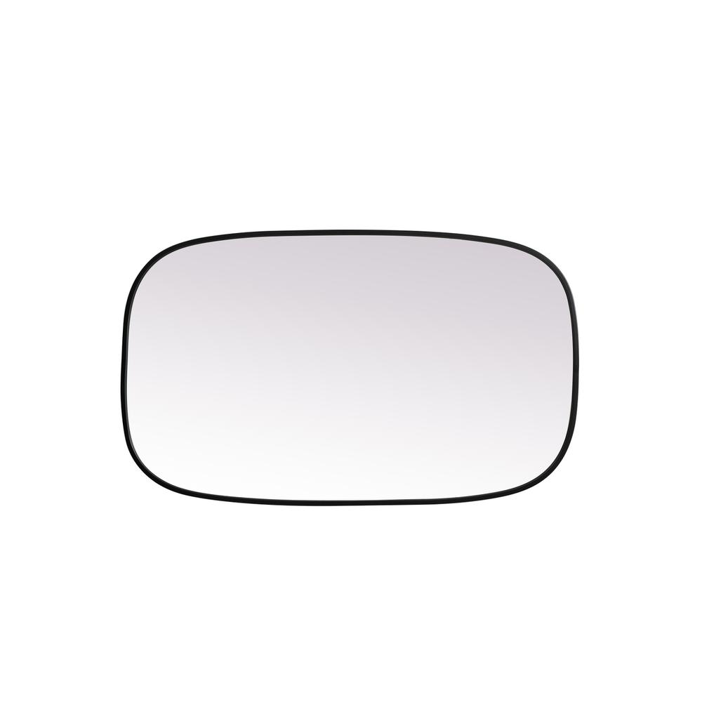 Metal Frame Oval Mirror 24x40 Inch in Black. Picture 8
