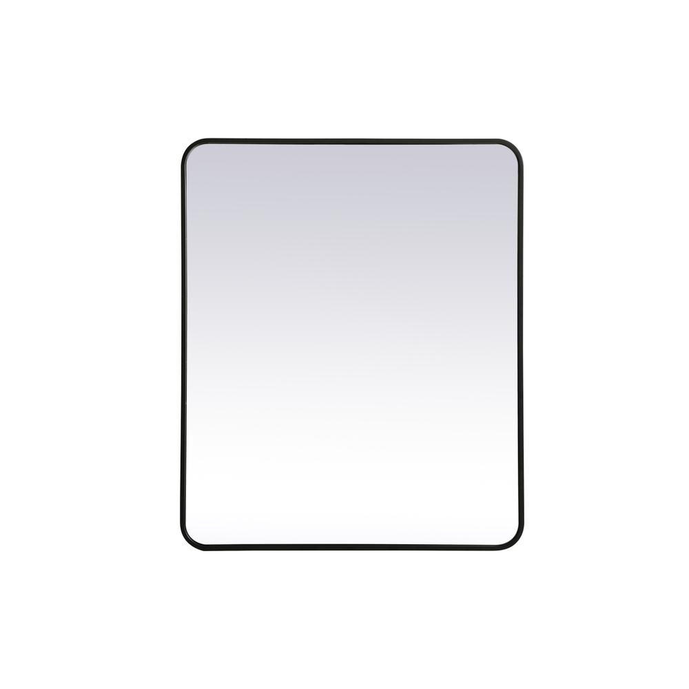 Soft corner metal rectangular mirror 30x36 inch in Black. Picture 6
