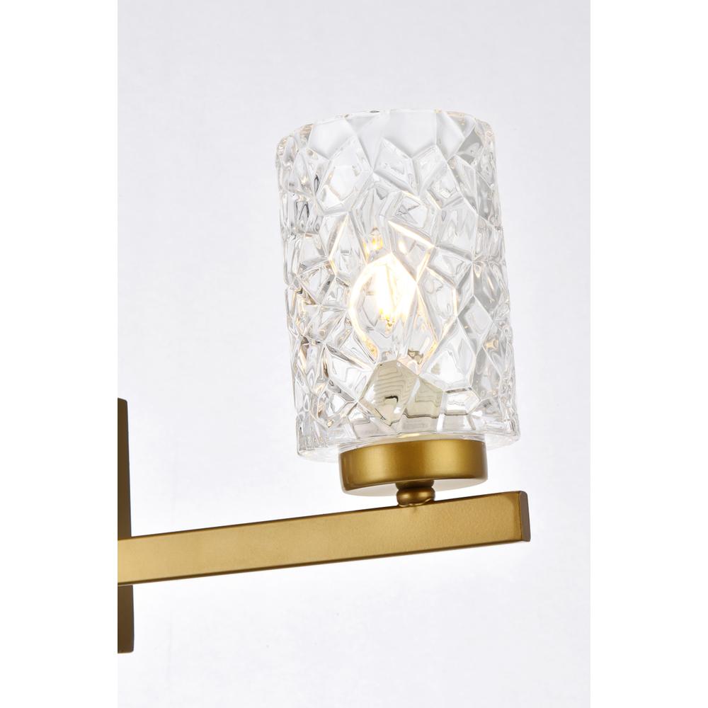 Cassie 3 lights bath sconce in brass with clear shade. Picture 4