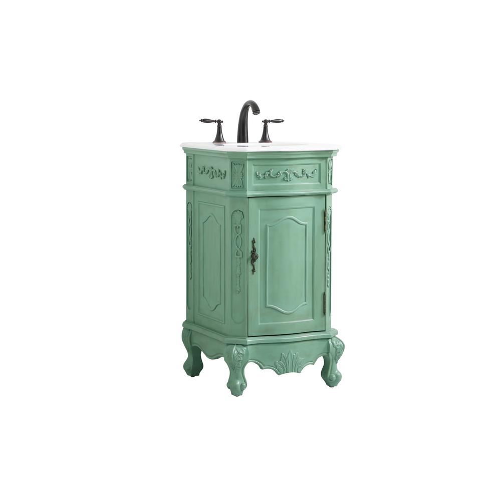 19 inch Single Bathroom vanity in vintage mint. Picture 7