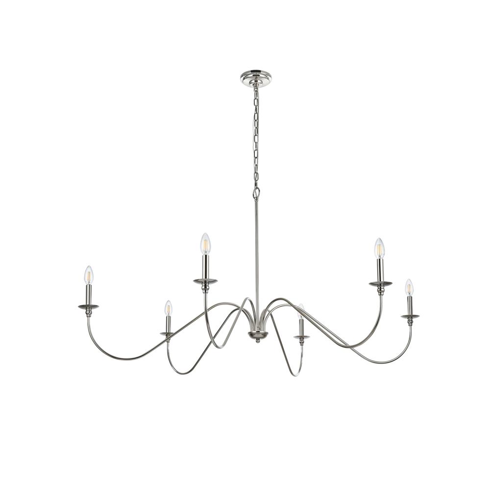 Rohan 54 inch chandelier in Polished Nickel. Picture 6