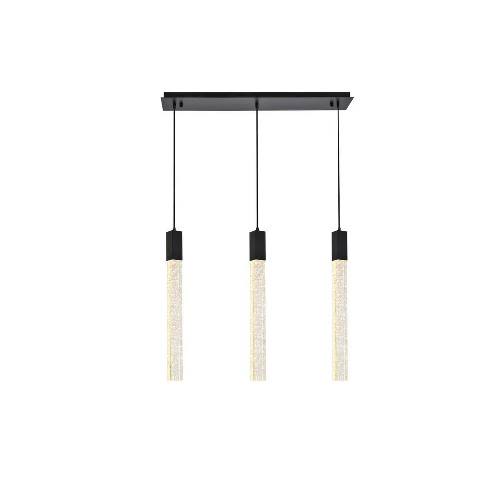 Weston 3 lights pendant in black. Picture 1