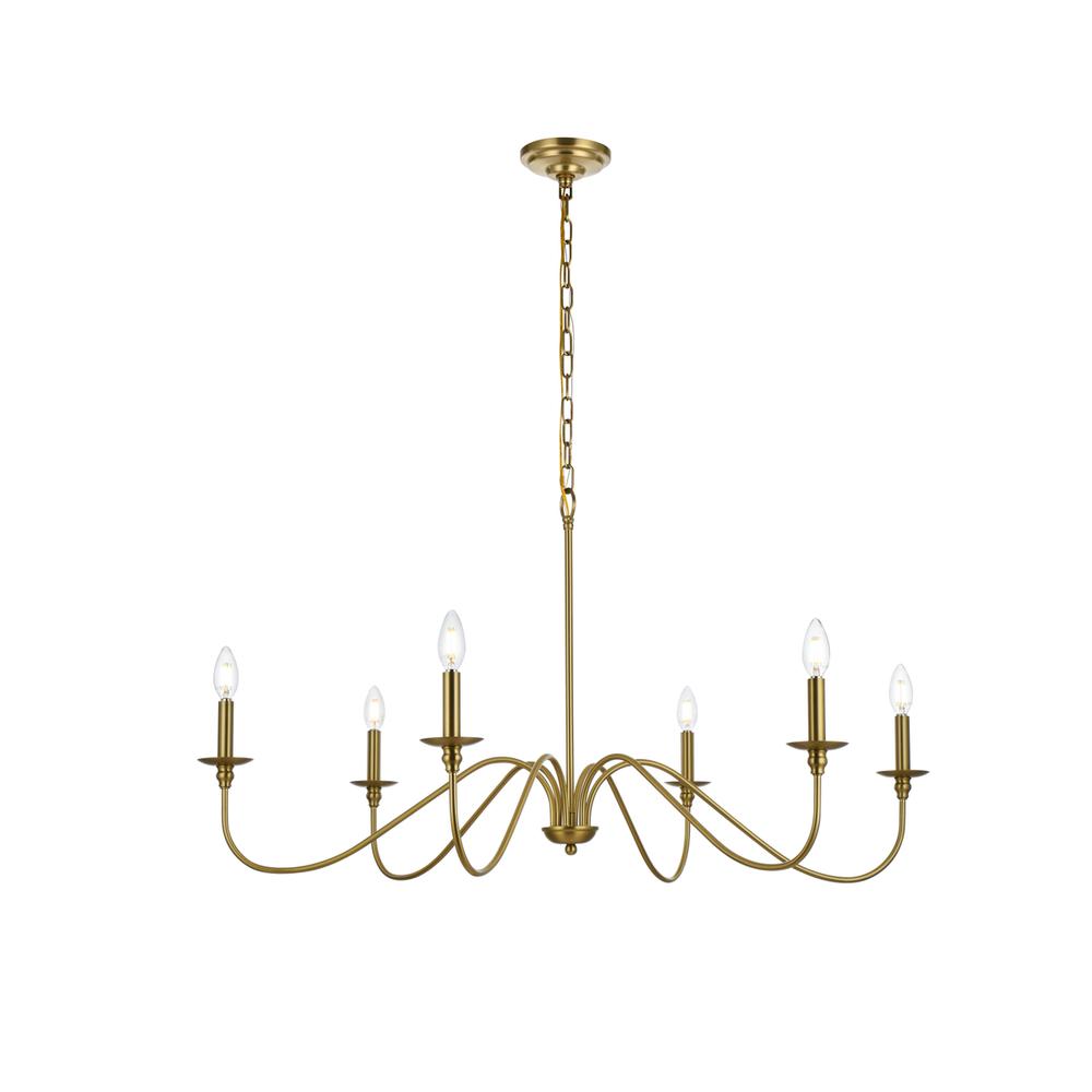 Rohan 42 inch chandelier in Satin Gold. Picture 1