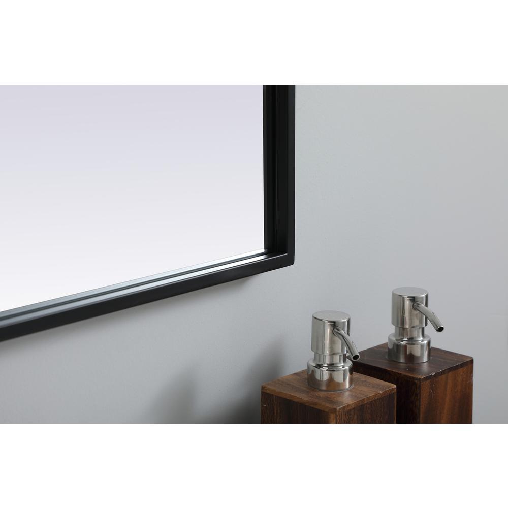 Metal Frame Arch Mirror 33x24 Inch in Black. Picture 6