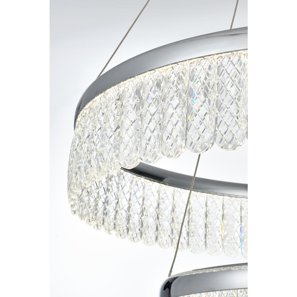 Rune 24 inch Adjustable LED chandelier in Chrome. Picture 7