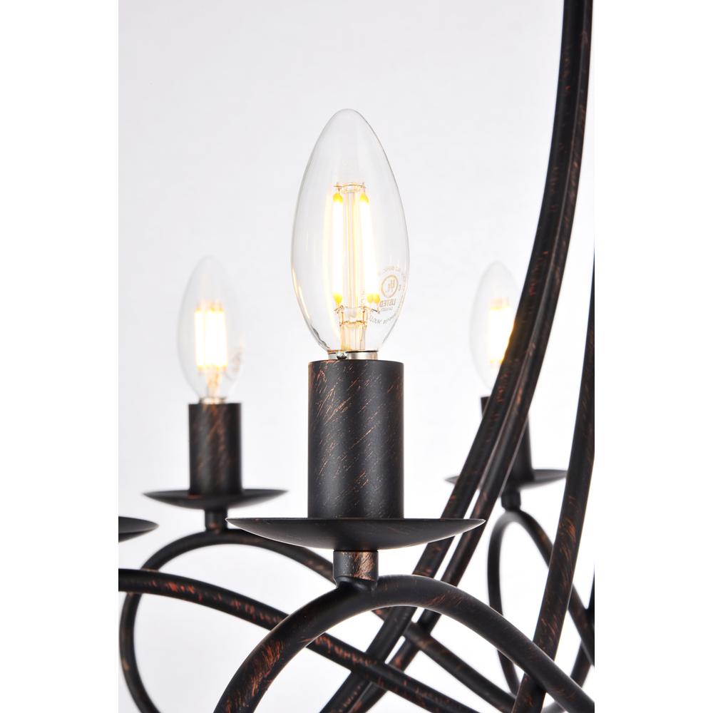 Lyndon 8 light Dark Bronze Pendant. Picture 3