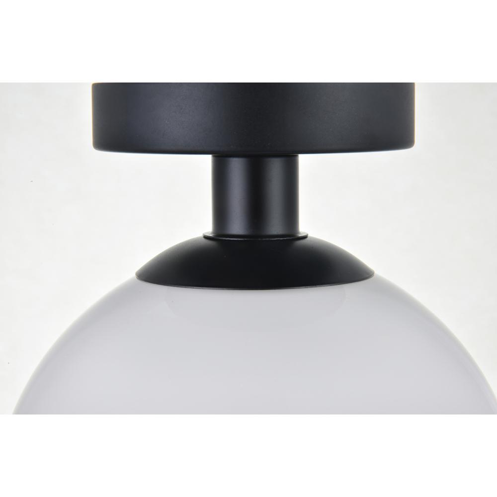 Baxter 1 Light Black Flush Mount With Frosted White Glass. Picture 3