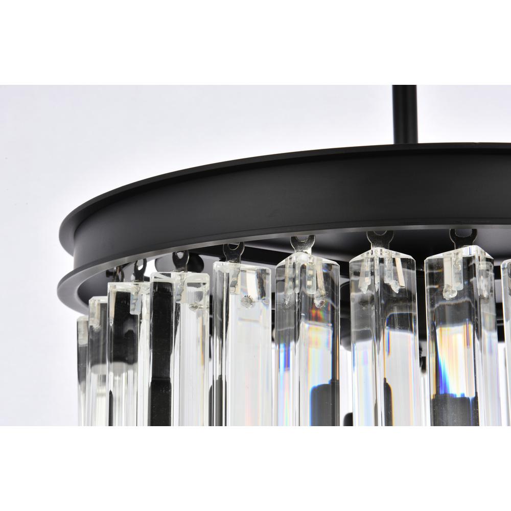 Sydney 3 light Matte Black Pendant Clear Royal Cut Crystal. Picture 4