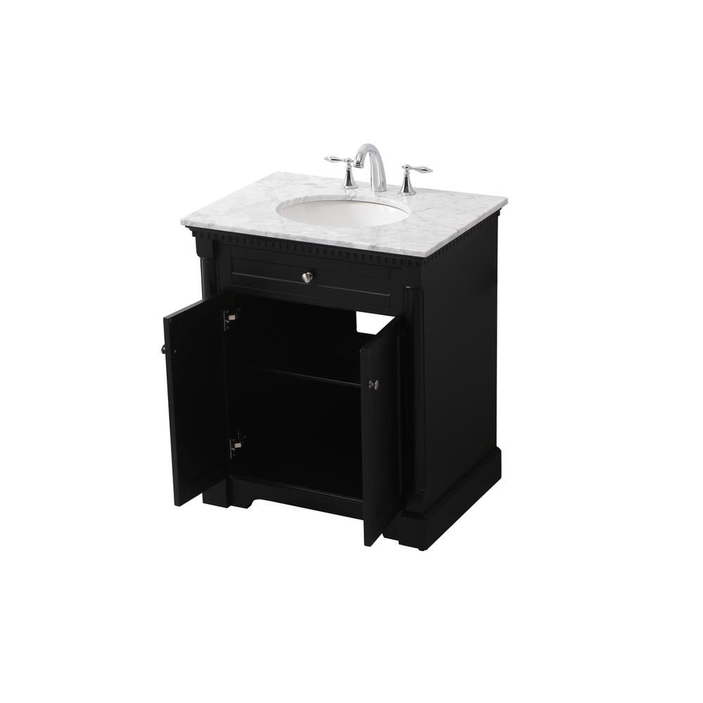 30 inch Single bathroom vanity set in black. Picture 9