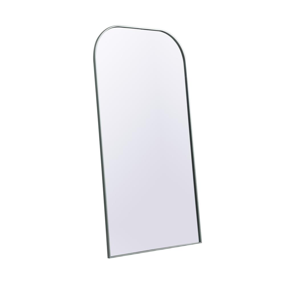 Metal Frame Arch Full Length Mirror 35x66 Inch in Silver. Picture 6