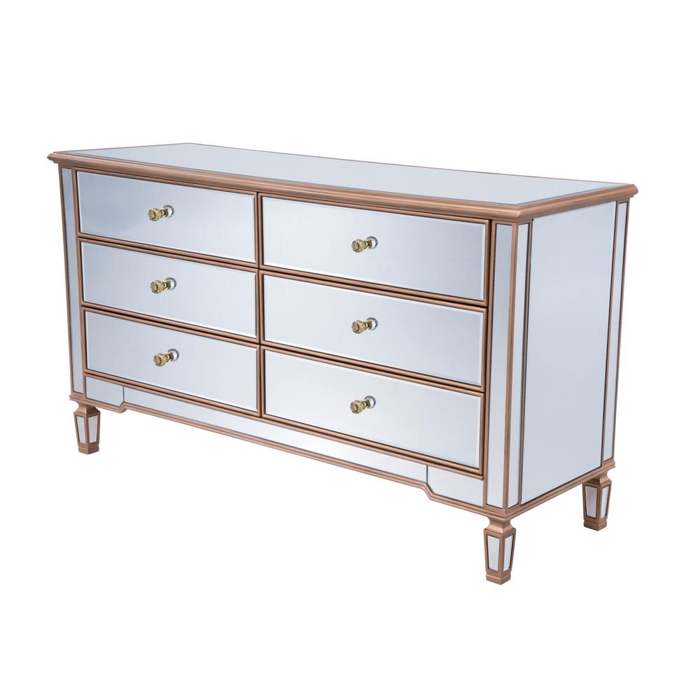 6 Drawers Cabinet 60 in. x 20 in. x 34 in. in Gold paint. Picture 4