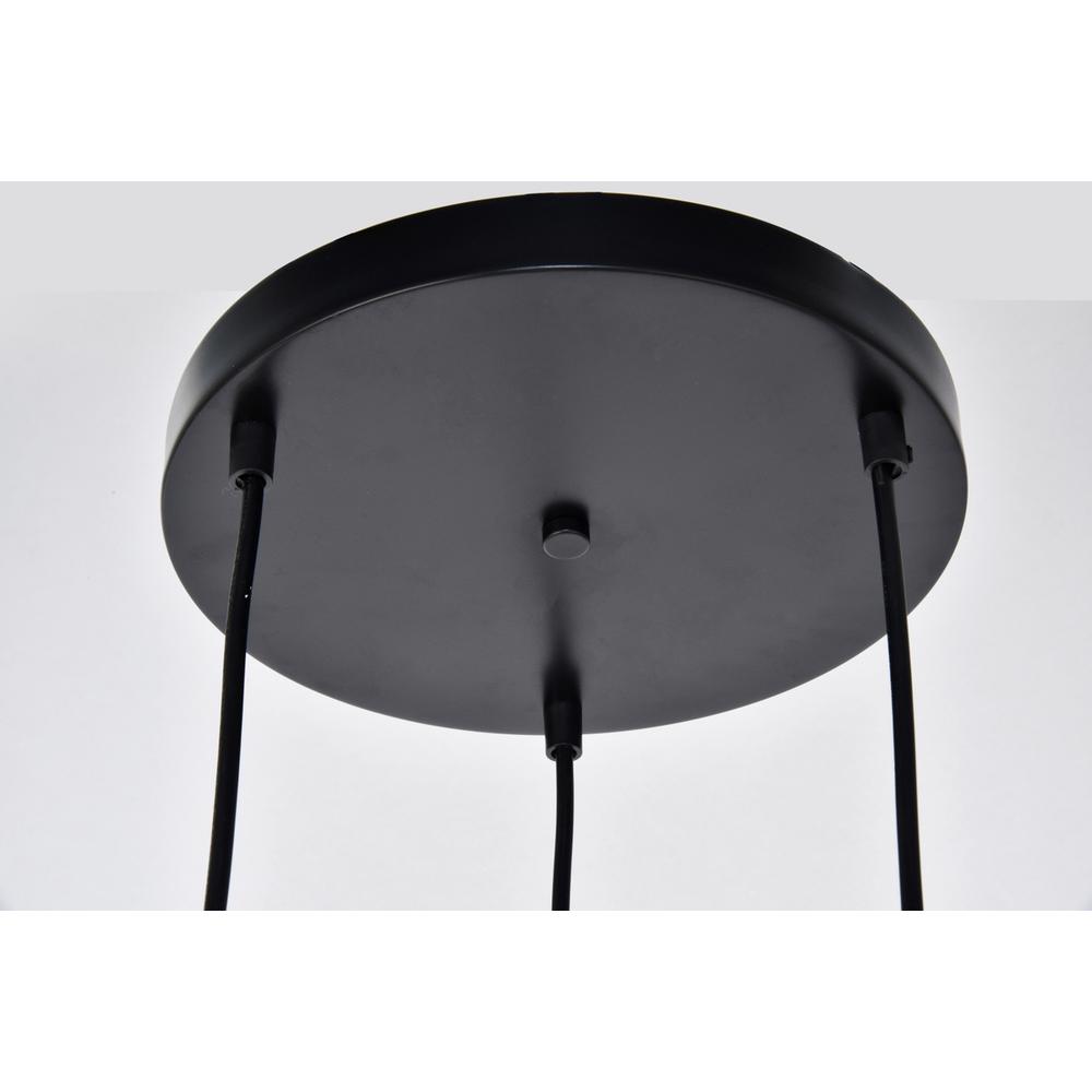 Nora Collection Pendant D14.5in H11.5in Lt:3 Black finish. Picture 6