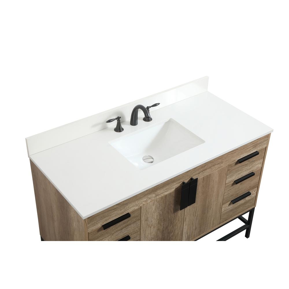 48 inch Single bathroom vanity in natural oak with backsplash. Picture 10