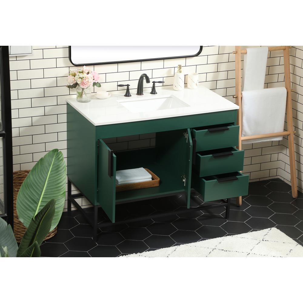 42 inch Single bathroom vanity in green. Picture 3