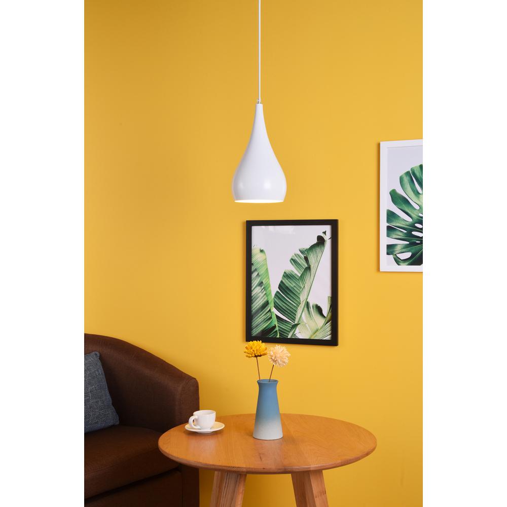 Nora 1 Light White Pendant. Picture 8