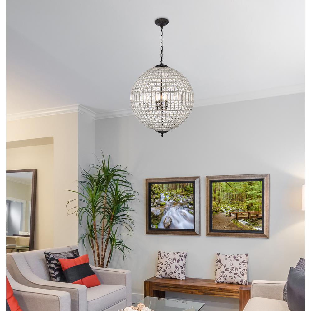 Olivia 5 light Dark Bronze Chandelier Clear Royal Cut Crystal. Picture 8