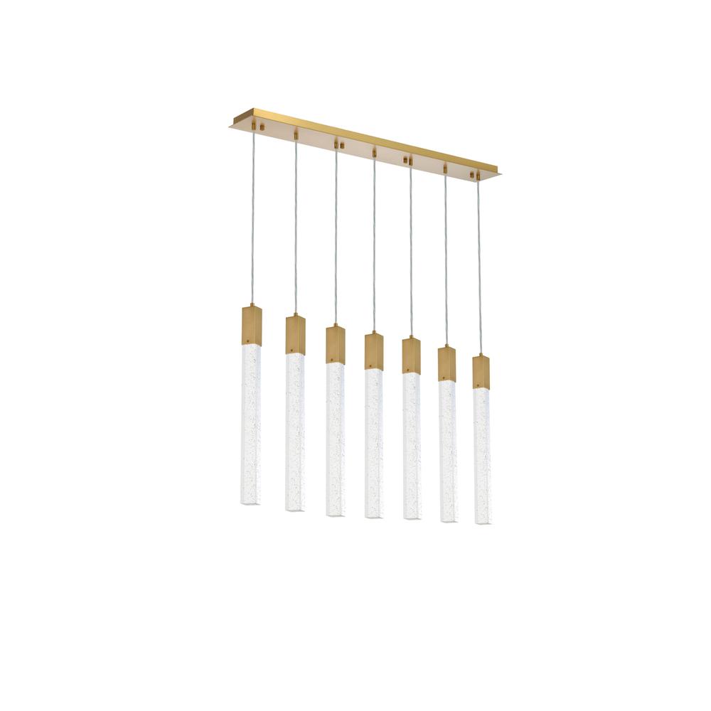 Weston 7 lights pendant in satin gold. Picture 6