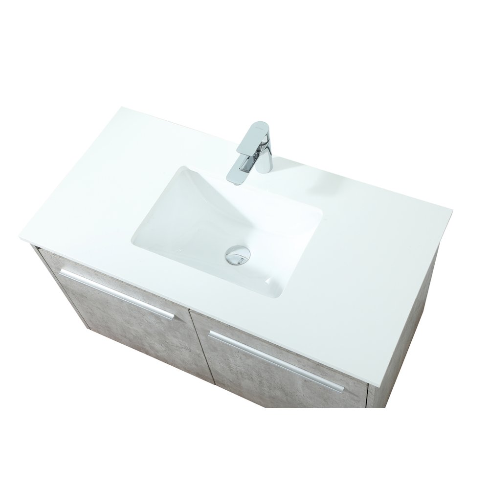 36 Inch Single Bathroom Vanity In Concrete Grey. Picture 11