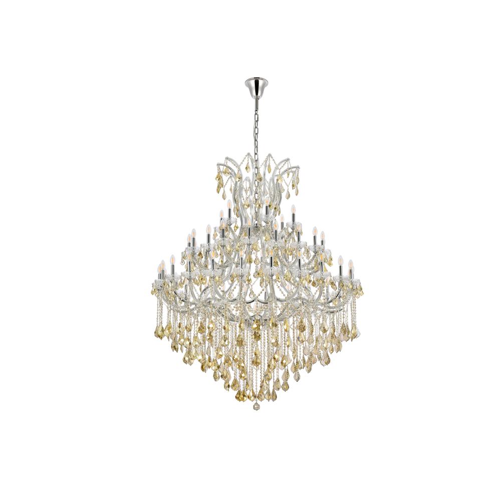 Maria Theresa 49 light Chrome Chandelier Golden Teak (Smoky) Royal Cut Crystal. Picture 6