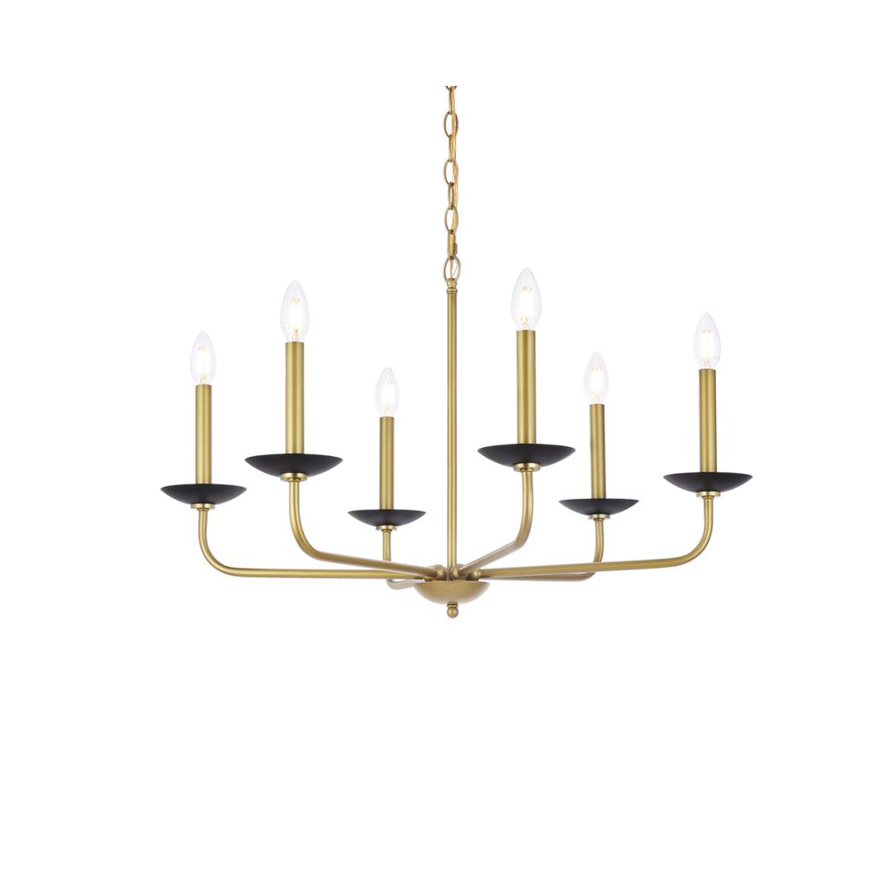 Cohen 30 inch pendant in black and brass. Picture 2