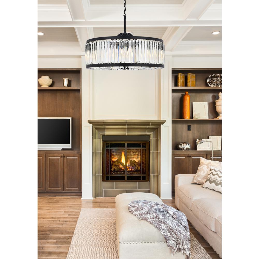 Chelsea 10 light Matte Black Chandelier Clear Royal Cut Crystal. Picture 8