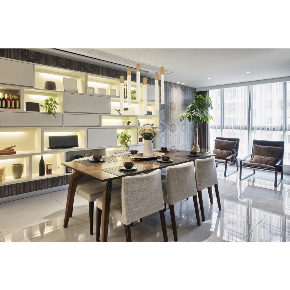 Weston 6 lights pendant in satin gold. Picture 7