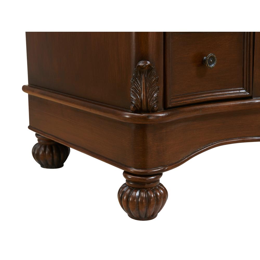 48 inch Single Bathroom vanity in Teak Color with ivory white engineered marble. Picture 9