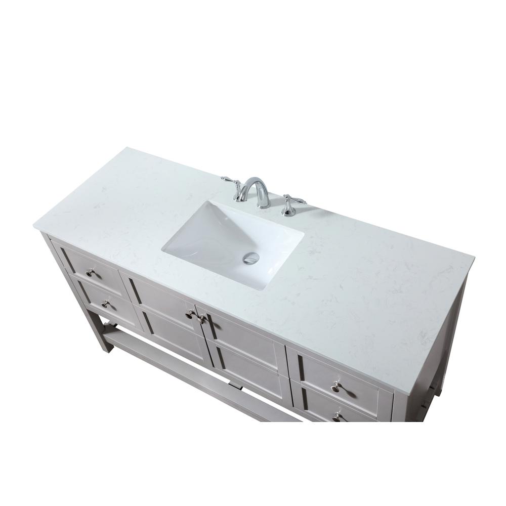 60 inch Single bathroom vanity in grey. Picture 10