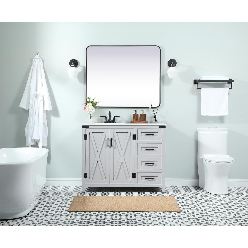 42 inch Single bathroom vanity in grey. Picture 4