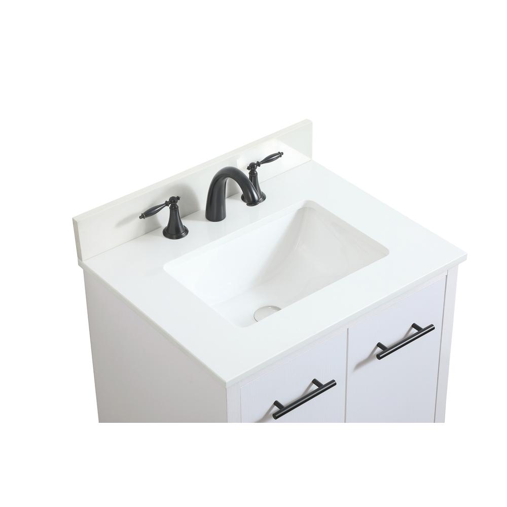 24 inch Single bathroom vanity in white with backsplash. Picture 13
