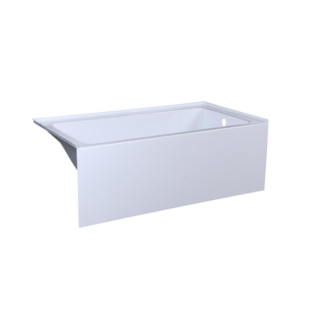 Alcove soaking bathtub 32x60 inch right drain in glossy white. Picture 7