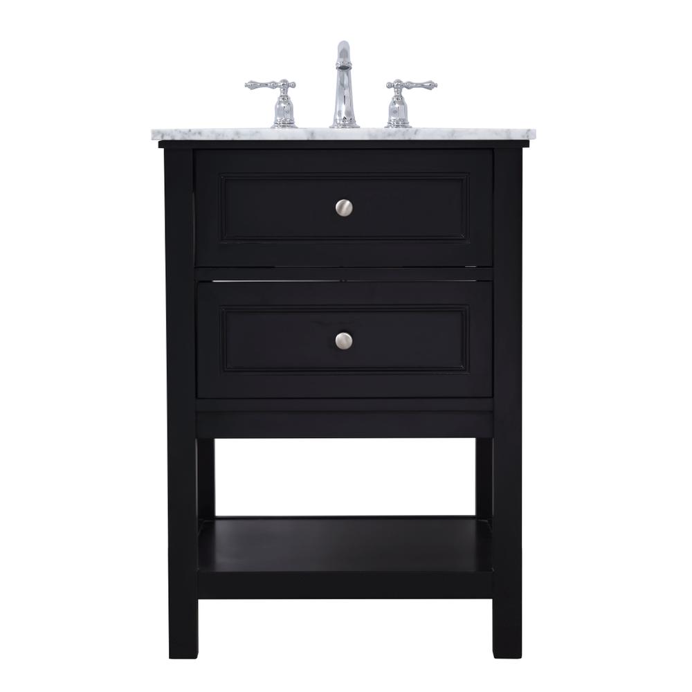 24 in. Single bathroom vanity set in Black. Picture 1