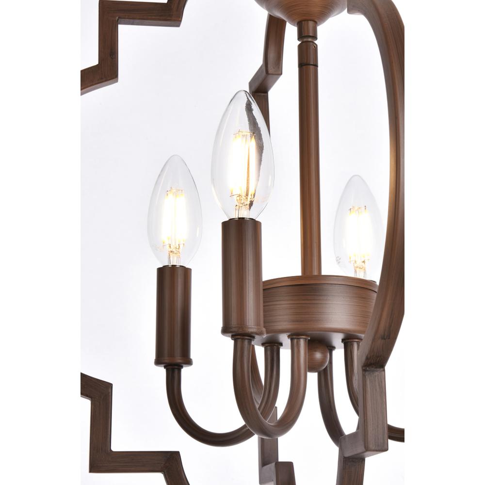 Sandara 4 lights pendant in weathered oak. Picture 4