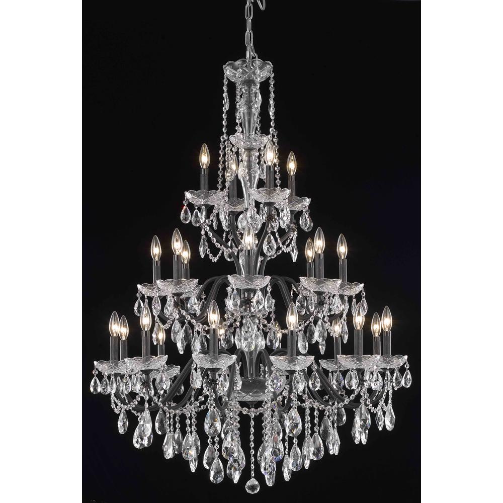 St. Francis 24 light Dark Bronze Chandelier Clear Royal Cut Crystal. Picture 1