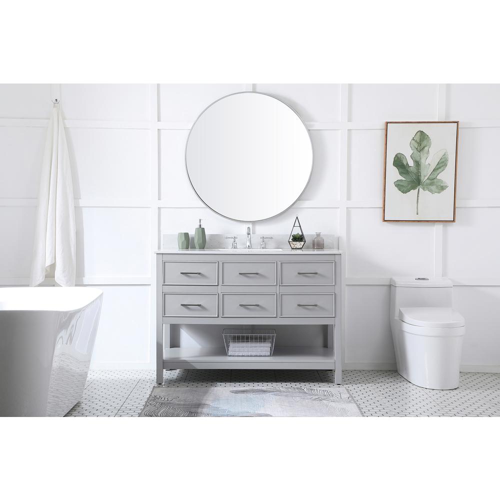 48 inch Single bathroom vanity in gray with backsplash. Picture 4
