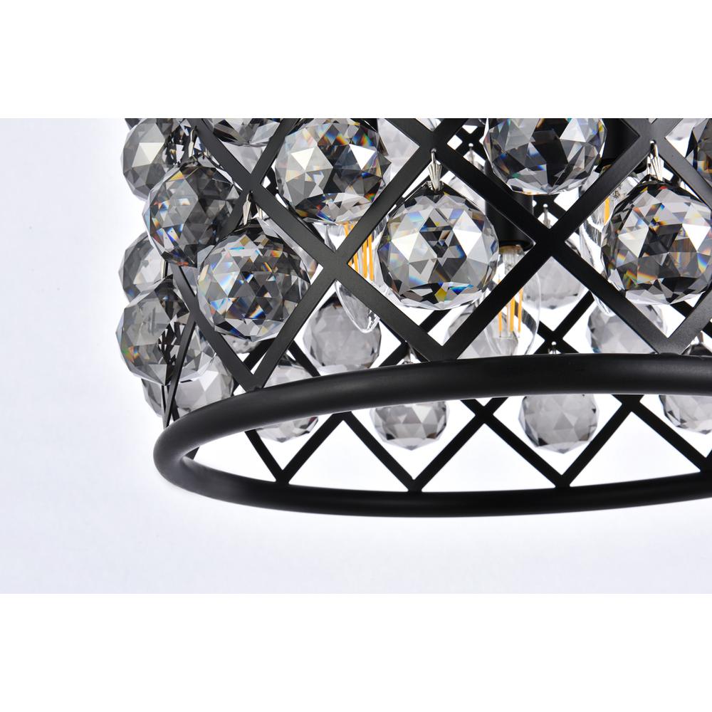 Madison 4 light Matte Black Pendant Silver Shade (Grey) Royal Cut Crystal. Picture 3